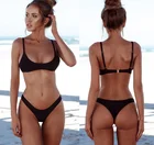 Женский купальник, однотонный пикантный комплект бикини, Модный Купальник из двух предметов, купальный костюм, женское бикини, размера плюс, 2021
