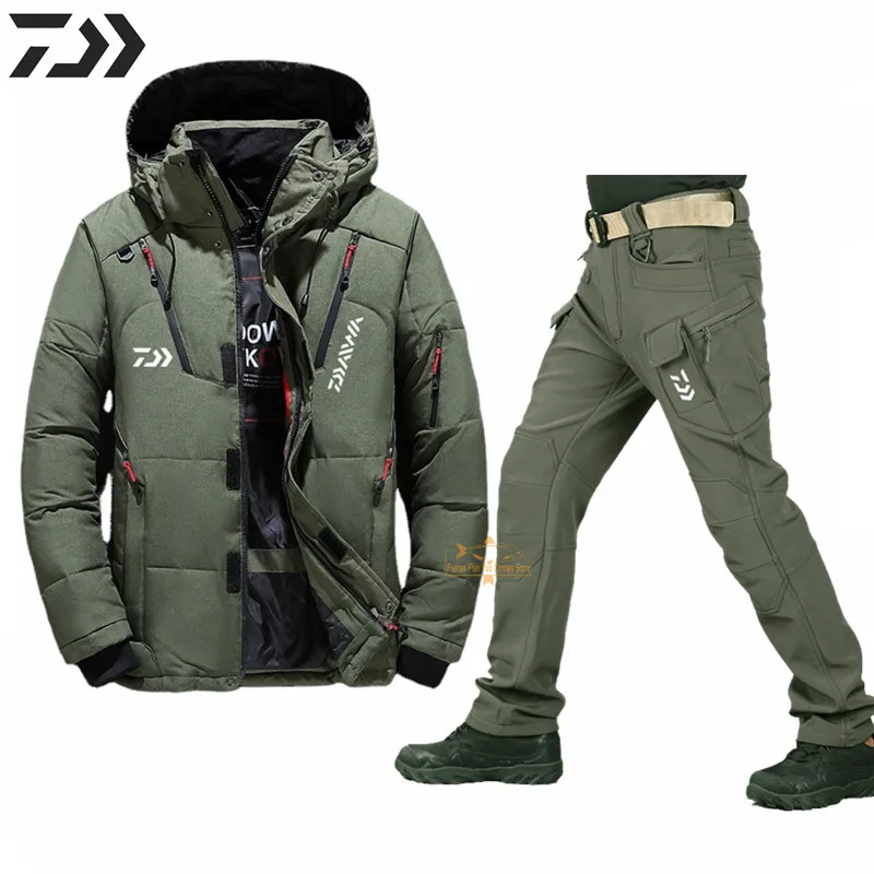 

Daiwa Fishing Suit Men's Women's Outdoor Fishing Clothes Winter Plush Thickened Warm Sports Mountaineering Skiing Fishing Jacket