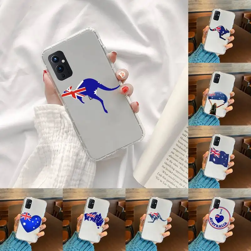 

Australian flag Phone Case Transparent For OnePlus 9 8 7 7t 8t Oppo find X3 X2 reno5 Vivo X60 X50 Pro MeiZu 17 16XS