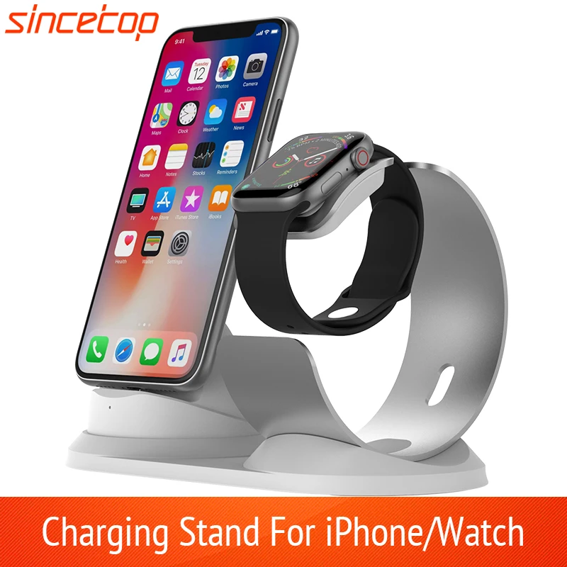 2 в 1 Настольная зарядная док станция для Apple Watch подставка Алюминиевая Подставка