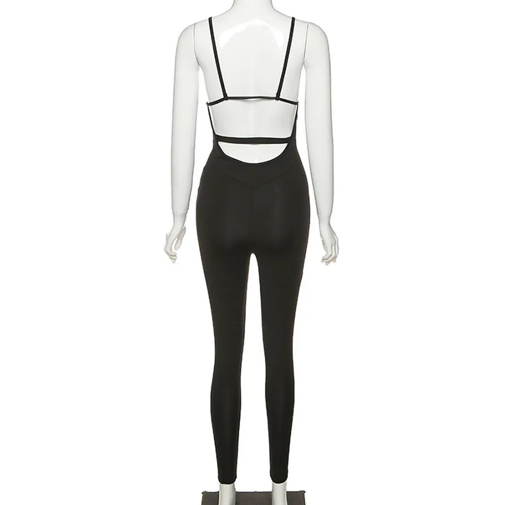 Тонкий комбинезон для йоги 2020 сексуальный женский спортивный костюм с лямкой на