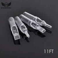 50pcslot tattoo tips tubes 11ft disposable transparent plastic flat tips sterilized tubes tattoo supplies 11ft