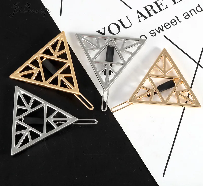 Jisensp Fashion Women Girls Hairpins Geometric Origami Triangle Hair Clip Delicate Pin Decorations Jewelry Accessories | Украшения и