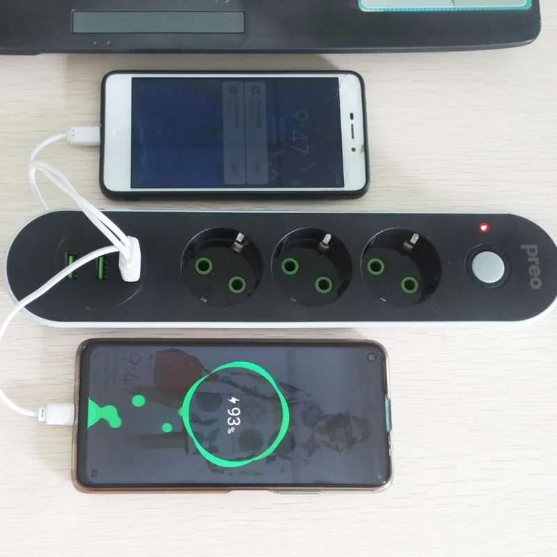 Удлинитель электрический с USB-разъемом и защитой от скачков напряжения 2500 Вт 10 А |