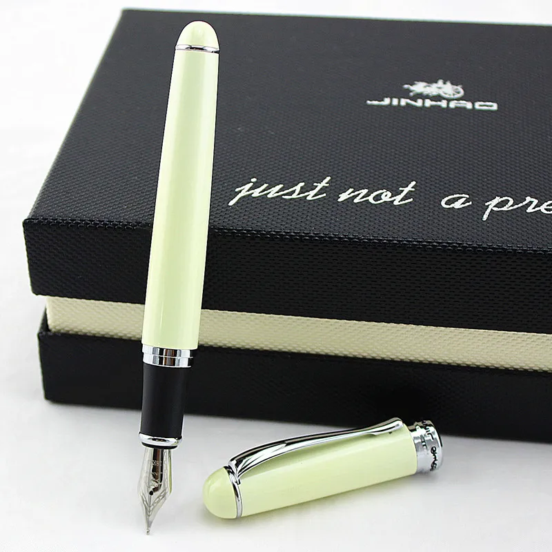 Jinhao X750 металлическая перьевая ручка золотого цвета 0,5 мм блестящая платиновая сталь школьные офисные бизнес чернила для письма ручки подарок канцелярские принадлежности