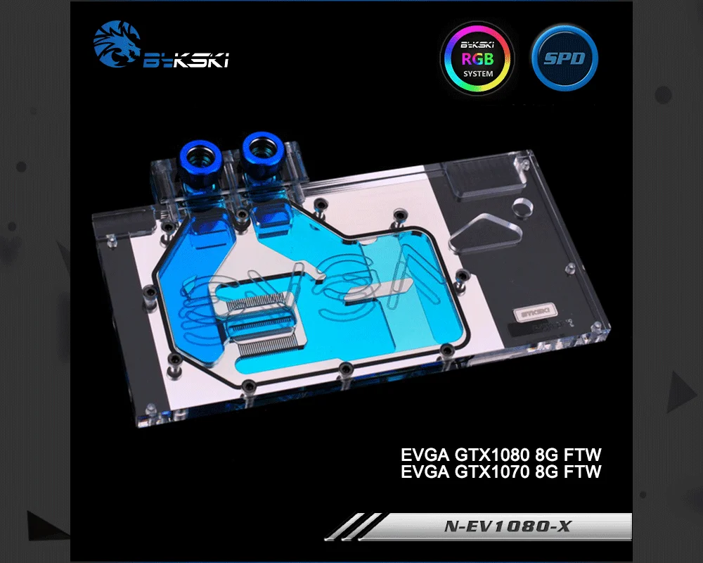 Bykski N-EV1080-X, полное покрытие видеокарты блок водяного охлаждения RGB/RBW для EVGA GTX1080/1070 8G FTW