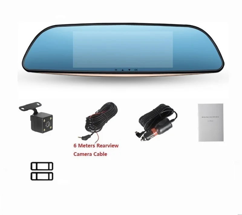 Белый CarDVR 7,0 InchTouch рекордер зеркальная камера видео FHD1080P ночное видение двойной объектив с камерой заднего вида Авто регистратор DashCam - Название цвета: Белый