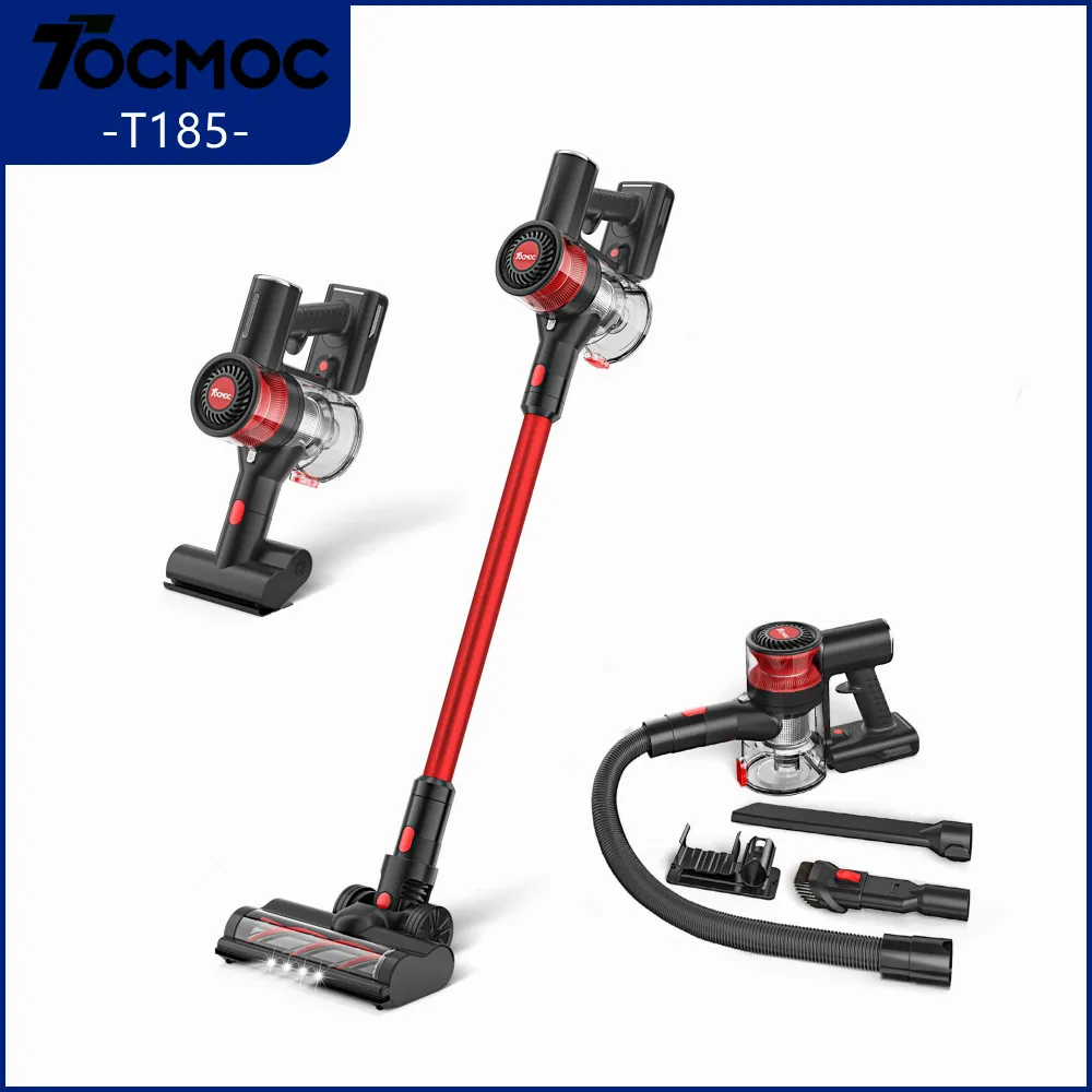 

TOCMOC T185 200W Handheld Wireless Vacuum Cleaner Portable Cordless Cyclone Hepa Filter Carpet for Home Car Dust Collector