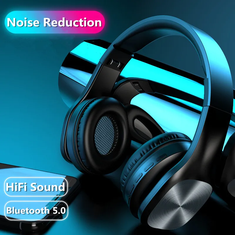 Новые беспроводные Bluetooth наушники 9D стереогарнитура складные музыкальные