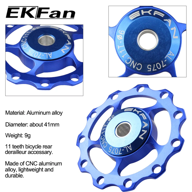 EKFan 11T Алюминиевый сплав MTB велосипедный задний переключатель шкив для катания на