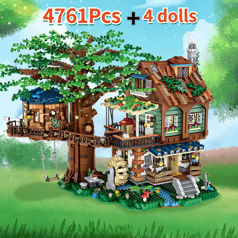 LOZ 4761PcsProduct Tree House City Street View DIY Mini Building Block Assembly Scene Model Toys For Children Birthday Gift | Игрушки и