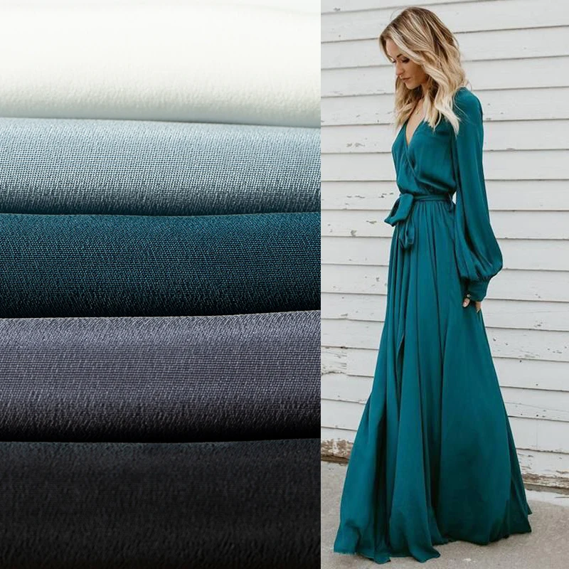 

Sand washed sold color pure silk crepe de chine fabric,40momme heavy silk,sewing for dress,shirt,skirt,pants,craft by the yard