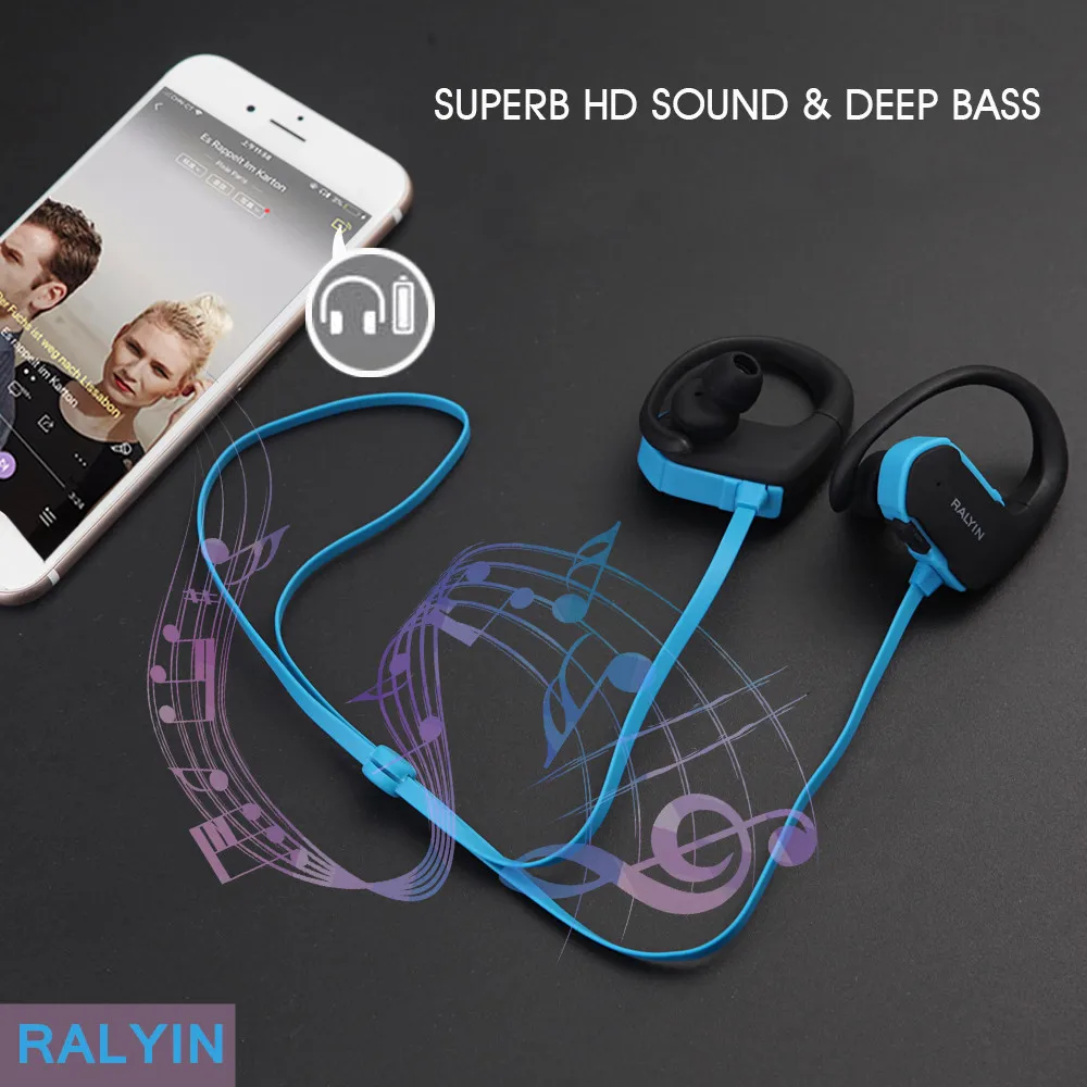 Ralyin m2 sem fio fones de ouvido bluetooth esporte correndo estereo fone com micr para o telefone | Электроника