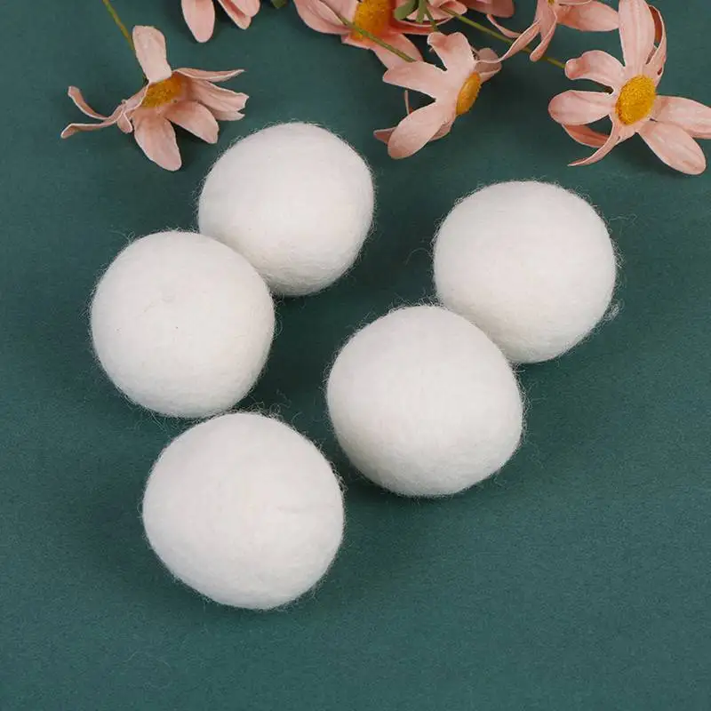 

Wool dryer balls 5-pack 2-5cm softener laundry natural fabric virgin reusable