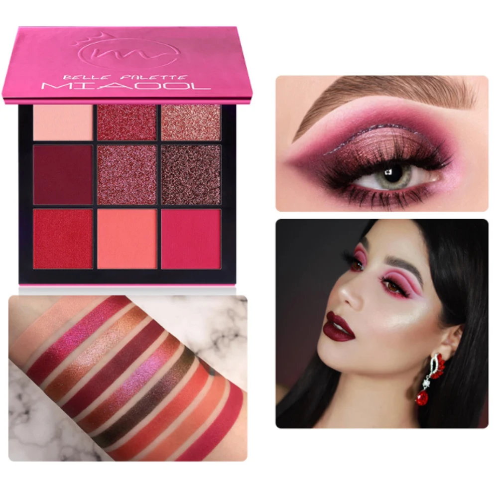 9 цветов в наборе неоновая фиолетовая палитра макияж тени для век пигмент