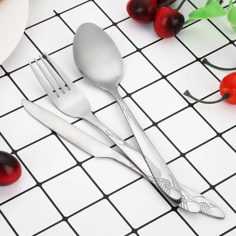 3/8 шт./компл. Портативный Нержавеющая сталь набор столовых приборов столовые