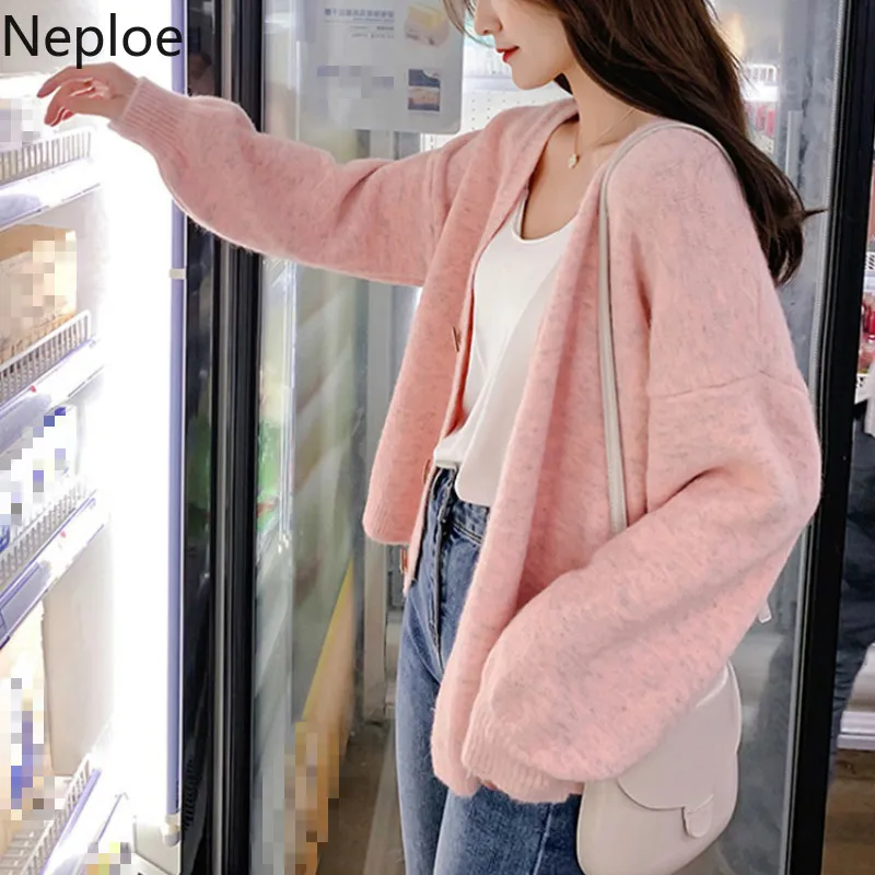 Neploe Корейский Осенний Свободный вязаный свитер в стиле Crazy style с v-образным