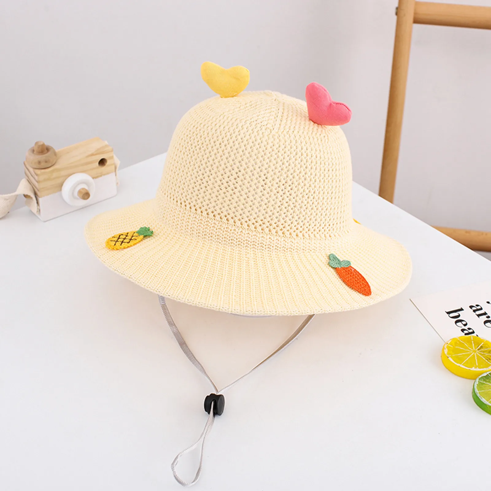 

Summer Baby Kids Hats Children Heart Fruit Beach Hat Straw Bucket Sunhat Fisherman Cap Children Girls Cute Straw Hats анама