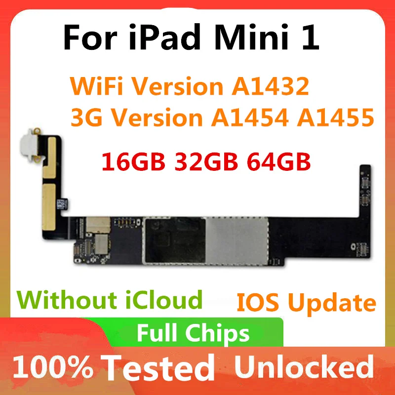 A1432 A1454 A1455 For iPad Mini 1 Motherboard Wifi /WiFi WLAN Official Unlocked Mainboard IOS System Logic Board 16/32/64GB | Мобильные