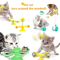pet fun toy for small cat toy turntable funny cat stick puzzle training with catnip feather pet supplies interactive toys cats
