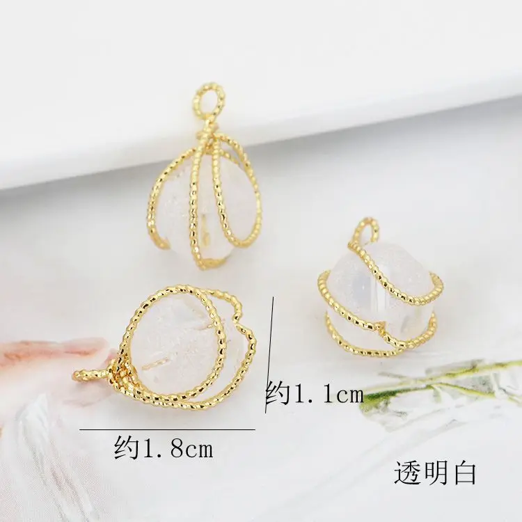 

10Pcs New Exquisite DIY handmade Jewelry Accessories Round Water droplets opals Pendant Bracelet Earrings Making Material