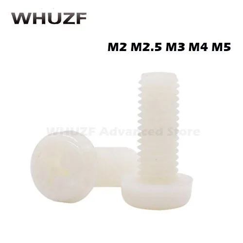 

50PCS-M2/2.5/3/4/5/6/*L Plastic Screws / Pan Head Nylon Screws/ Round Head Nylon Screws