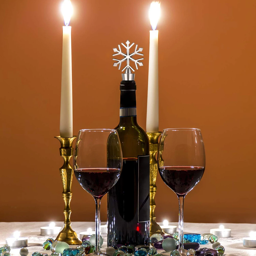 

4 Pieces Snowflake Wine cork container Holiday Wedding Christmas Party Suppliy decoration Decorations Practical crafts homedecor