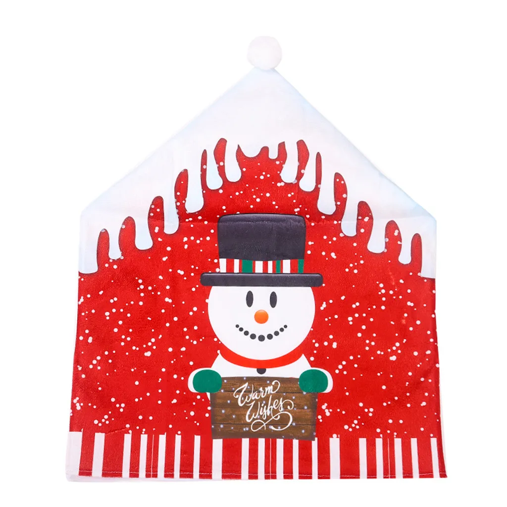 Рождественские декоративные чехлы для стульев обеденное сиденье Санта Клаус