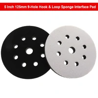 5 inch 125mm 9 hole sponge interface pad cushion pad hook loop buffer sponge for sander backing pad abrasive tools accessories