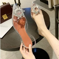 women sandals fashion plus size new summer transparent upper 2cm high heels shallow solid student casual female sandals 35 42
