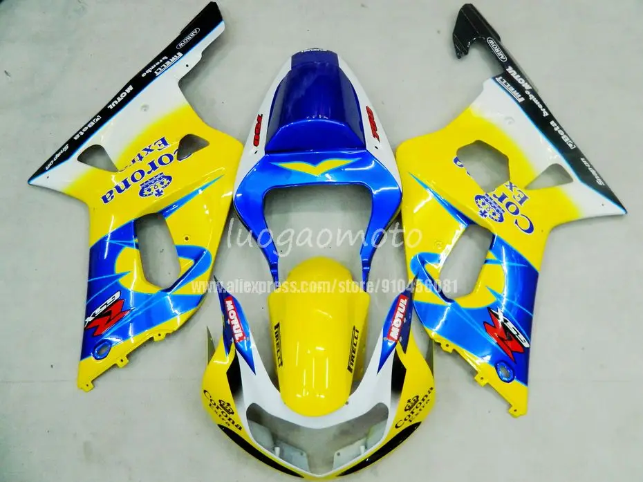 

Body kits For Injection yellow blue SUZUKI GSXR600 GSXR750 K1 GSXR-600 GSXR 600 750 01 02 03 2001 2002 2003 Fairing kit