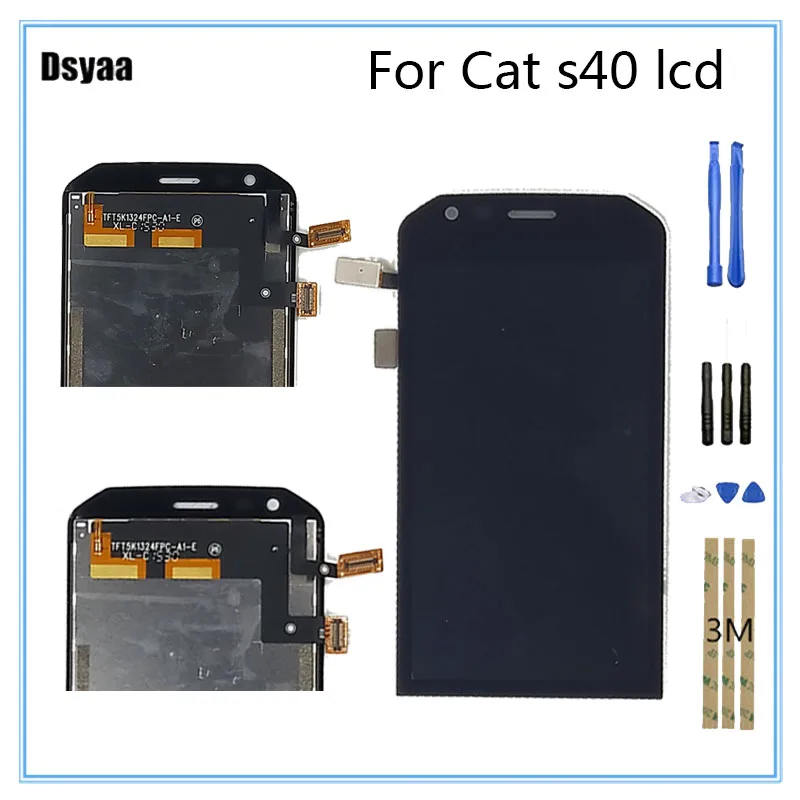 100% протестированный 4 7 дюймовый сменный ЖКД для CAT S40 ЖК дисплей с сенсорным