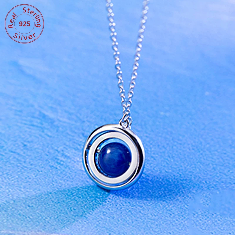 925 кольцо из стерлингового серебра с голубым виде незаполненного круга воротник