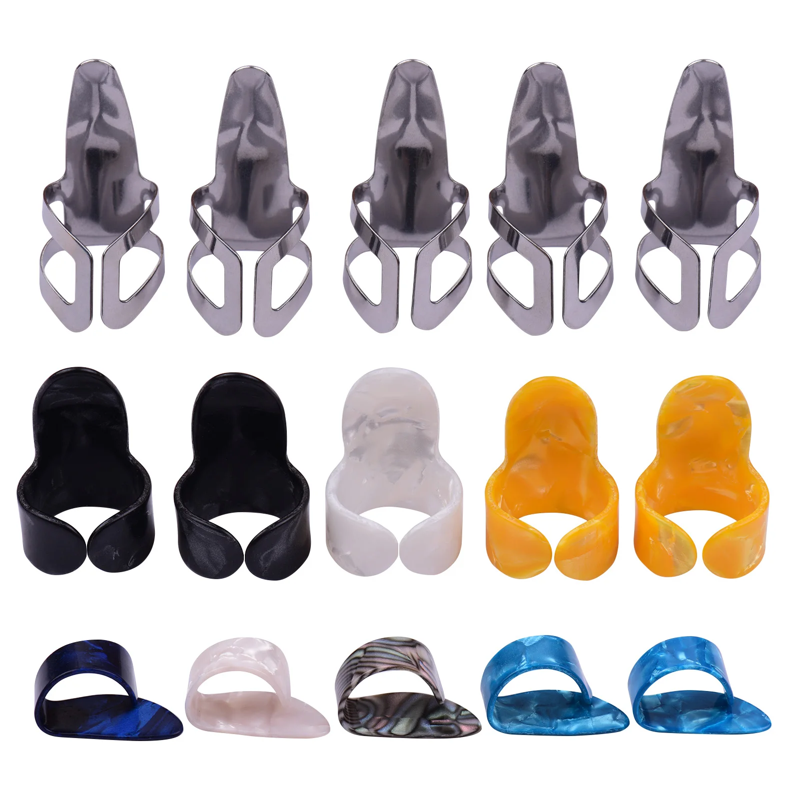 Гитары расширитель для пальца выбирает набор 5 палец указательным пальцем Металл