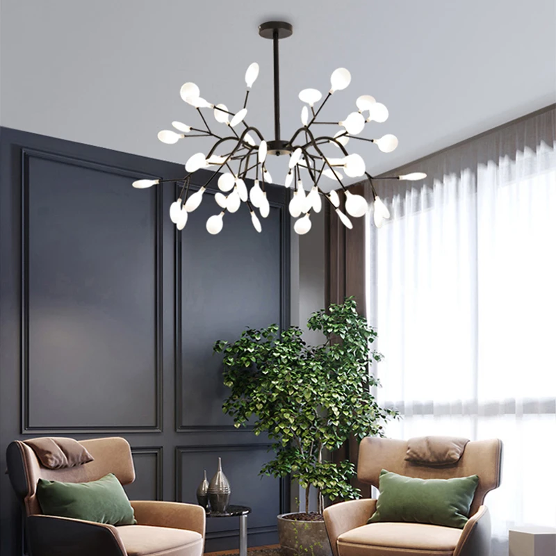 Candelabro luciérnaga, sala de estar minimalista moderna para lámpara roja, dormitorio, comedor, nuevas lámparas creativas de estilo nórdico ins