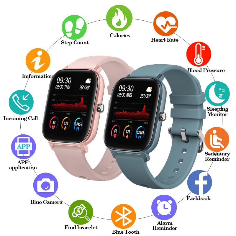 

2021 Fashion P8 1.4 inch Smart Watch Men Full Touch Fitness Tracker Blood Pressure Smart Clock Women Smartwatch For Android Ios