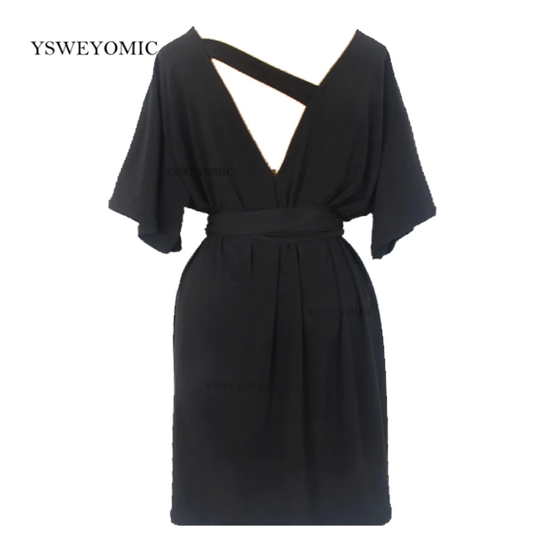 Latin Dance Skirt Loose Beauty Backless Dance Practice Short-sleeved Black Adult Women Latin Rumba Practice Dance clothes Dress