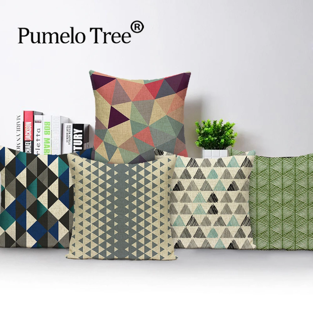 Чехлы для подушек с геометрических узором домашнее украшение чехол льняная