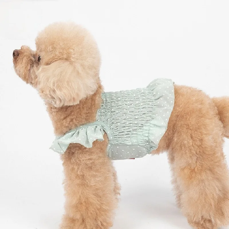 

XS-XXXL Size Pet Dog Clothing Chiffon Navel Dress Short Sling Teddy Clothes Pet Dress Girl Dog Shirts For Puppy Kitten Clothes