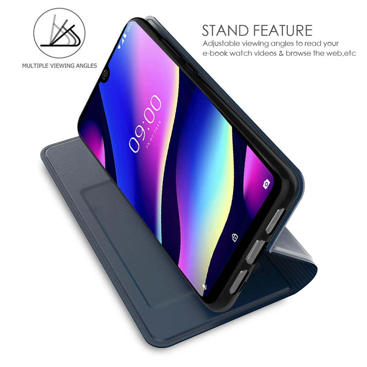 Для Wiko View 3 Lite чехол кожаный флип с подставкой защитный отделением для карт Y80