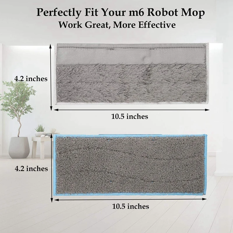 

10-Pack Washable & Reusable Mop Pads, Mopping Pads Replacement for IRobot Braava Jet M Series M6 (6110) Robot Mop