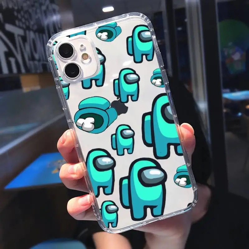 

among us game Phone Case Transparent for iPhone 11 12 mini pro XS MAX 8 7 6 6S Plus X 5S SE 2020 XR