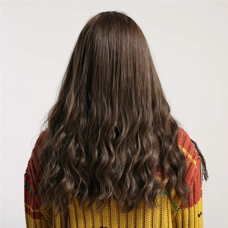 Inhair Cube 2" женский парик темно-коричневый длинные волнистые термостойкие синтетические волосы плетение Полный Парики для ежедневного использования и косплей - Цвет: lc203-1