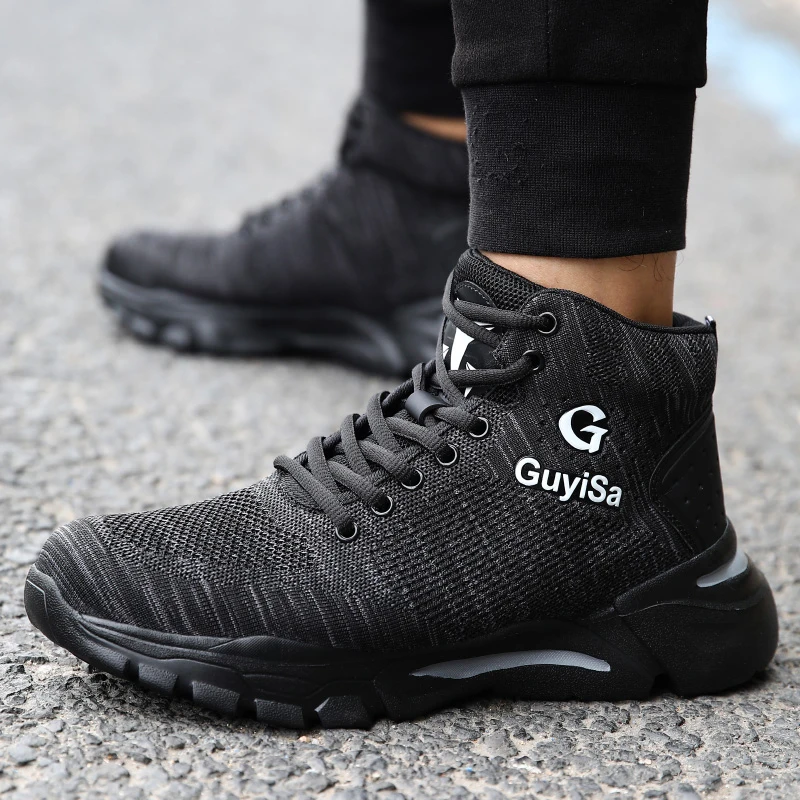 Женские сетчатые рабочие ботинки дышащие легкие защитные со стальным носком