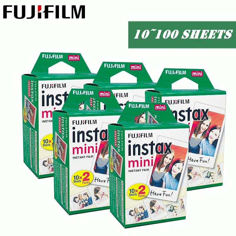 Пленка Fujifilm Instax Mini 10 20 30 40 50 60 100 листов 3 дюйма для мгновенной фотокамеры mini 9 Polaroid