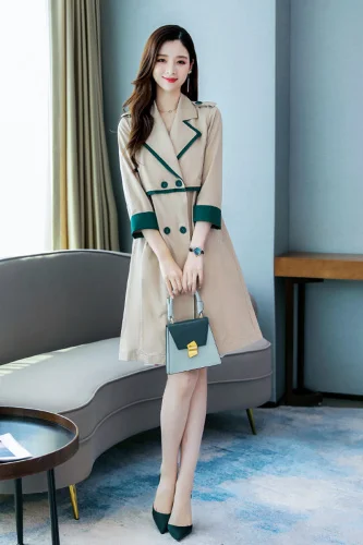 Весенне осеннее пальто для женщин двубортное женское Женская ветровка Gabardina Mujer