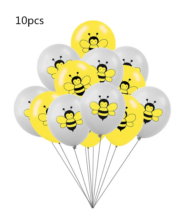 Bee 2 mix 10 шт. 12 дюймов Единорог латексные шары собака день рождения баллон гелия украшения пчела Акула панда надувные globos детские игрушки - Цвет: Bee 2 mix