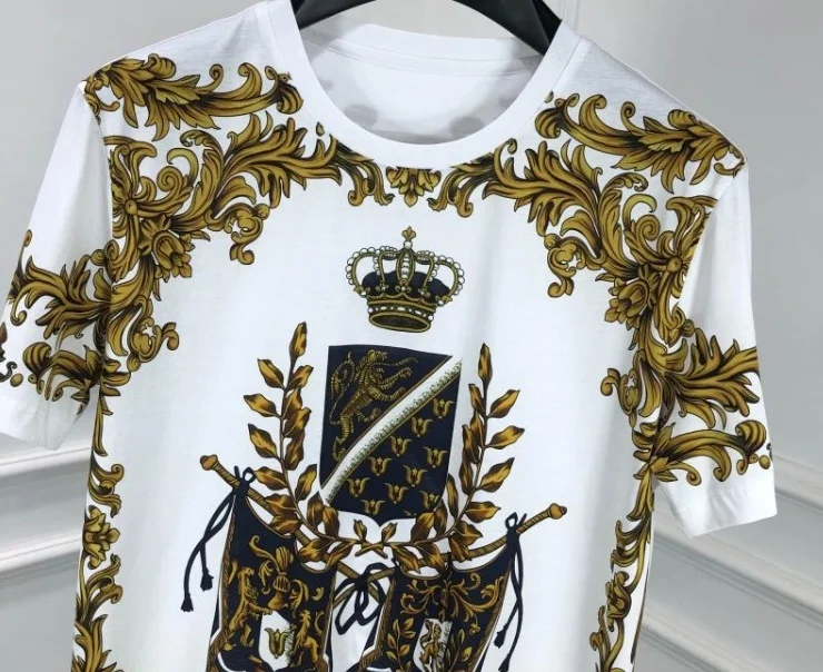 

20ss new fashion crown floral royal print tee t shirts designer for men