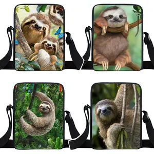 Женская сумка через плечо, с забавными животными, ленивцами