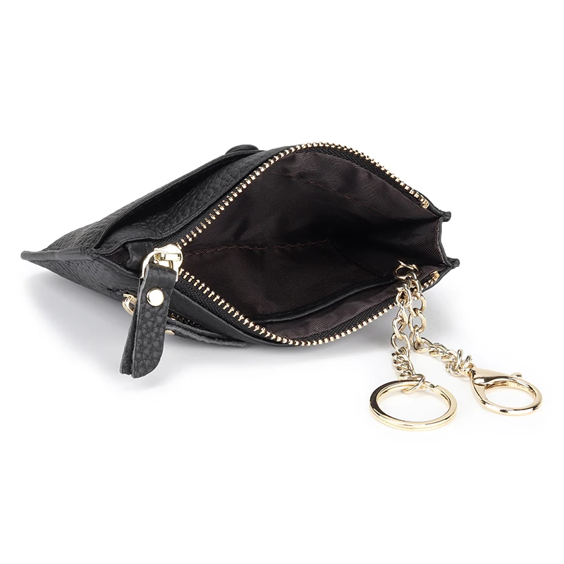 

Genuine Leather Women Female Wallets Coin Purse Men Small Zipper Money Bags Lady Pouch Card Holder With Key Ring